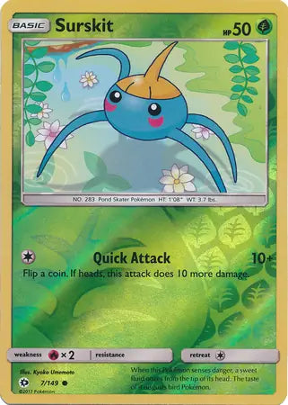 Surskit 7/149 (SM Base Set)  - Reverse Holofoil | Good Games Adelaide SA