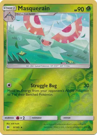 Masquerain 8/149 (SM Base Set)  - Reverse Holofoil | Good Games Adelaide SA