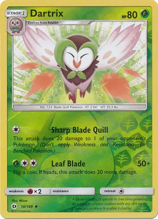 Dartrix 10/149 (SM Base Set)  - Reverse Holofoil | Good Games Adelaide SA
