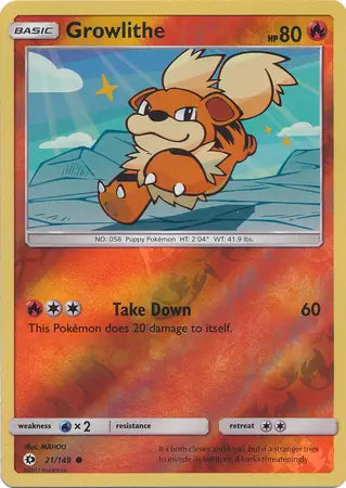 Growlithe 21/149 (SM Base Set)  - Reverse Holofoil | Good Games Adelaide SA