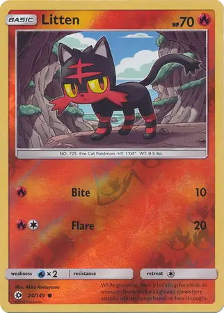 Litten 24/149 (SM Base Set)  - Reverse Holofoil | Good Games Adelaide SA