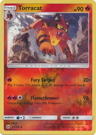 Torracat 25/149 (SM Base Set)  - Reverse Holofoil | Good Games Adelaide SA