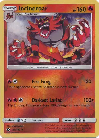 Incineroar 26/149 (SM Base Set)  - Reverse Holofoil | Good Games Adelaide SA