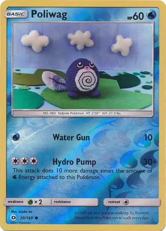 Poliwag 30/149 (SM Base Set)  - Reverse Holofoil | Good Games Adelaide SA