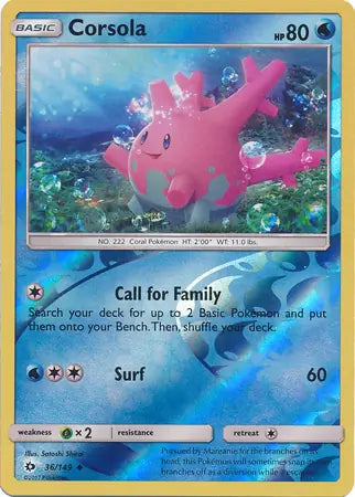 Corsola 36/149 (SM Base Set)  - Reverse Holofoil | Good Games Adelaide SA