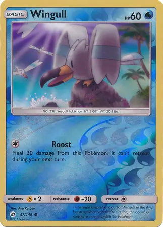 Wingull 37/149 (SM Base Set)  - Reverse Holofoil | Good Games Adelaide SA