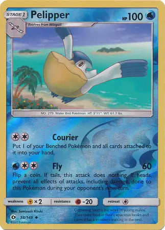 Pelipper 38/149 (SM Base Set)  - Reverse Holofoil | Good Games Adelaide SA