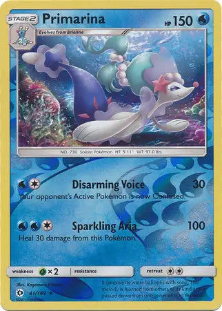 Primarina 41/149 (SM Base Set)  - Reverse Holofoil | Good Games Adelaide SA