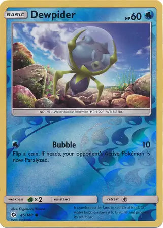 Dewpider 45/149 (SM Base Set)  - Reverse Holofoil | Good Games Adelaide SA