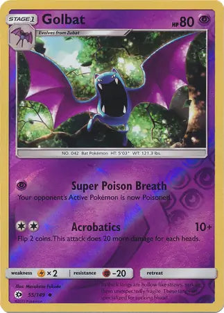 Golbat 55/149 (SM Base Set)  - Reverse Holofoil | Good Games Adelaide SA