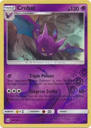 Crobat 56/149 (SM Base Set)  - Reverse Holofoil | Good Games Adelaide SA