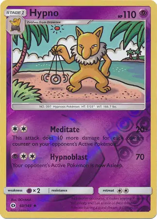 Hypno 60/149 (SM Base Set)  - Reverse Holofoil | Good Games Adelaide SA
