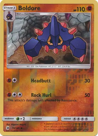 Boldore 70/149 (SM Base Set)  - Reverse Holofoil | Good Games Adelaide SA