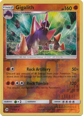 Gigalith 71/149 (SM Base Set)  - Reverse Holofoil | Good Games Adelaide SA