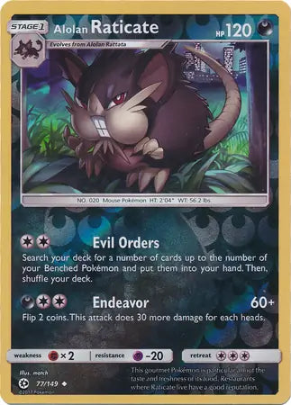 Alolan Raticate 77/149 (SM Base Set)  - Reverse Holofoil | Good Games Adelaide SA