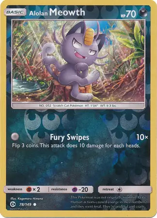 Alolan Meowth 78/149 (SM Base Set)  - Reverse Holofoil | Good Games Adelaide SA