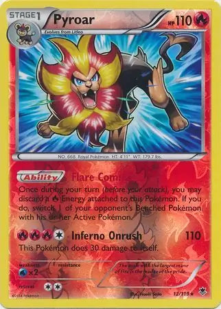 Pyroar 12/119 (XY - Phantom Forces)  - Reverse Holofoil | Good Games Adelaide SA