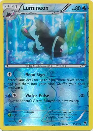 Lumineon 19/119 (XY - Phantom Forces)  - Reverse Holofoil | Good Games Adelaide SA