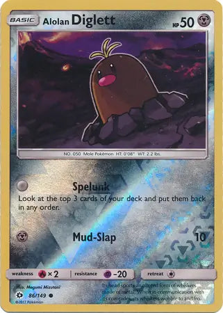 Alolan Diglett 86/149 (SM Base Set)  - Reverse Holofoil | Good Games Adelaide SA