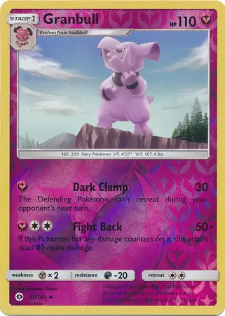 Granbull 91/149 (SM Base Set)  - Reverse Holofoil | Good Games Adelaide SA
