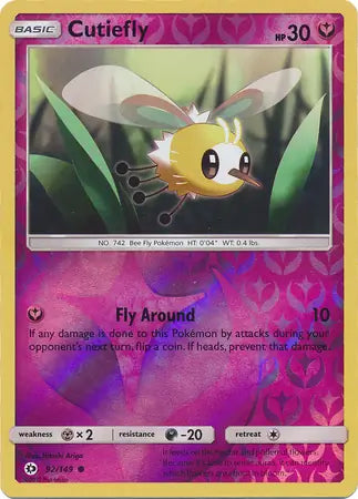 Cutiefly 92/149 (SM Base Set)  - Reverse Holofoil | Good Games Adelaide SA