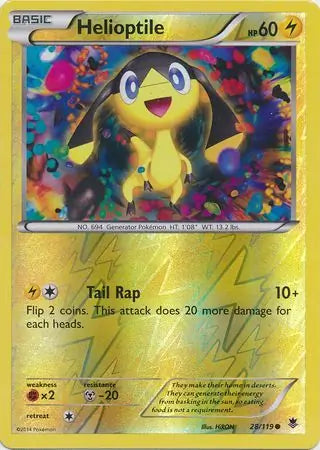 Helioptile 28 28/119 (XY - Phantom Forces)  - Reverse Holofoil | Good Games Adelaide SA