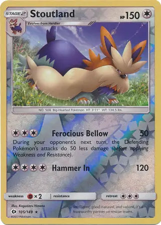 Stoutland 105/149 (SM Base Set)  - Reverse Holofoil | Good Games Adelaide SA