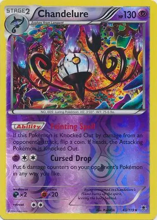 Chandelure 43/119 (XY - Phantom Forces)  - Reverse Holofoil | Good Games Adelaide SA