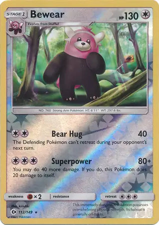 Bewear 112/149 (SM Base Set)  - Reverse Holofoil | Good Games Adelaide SA