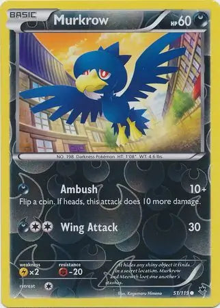 Murkrow 51/119 (XY - Phantom Forces)  - Reverse Holofoil | Good Games Adelaide SA