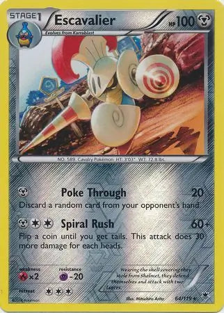 Escavalier 64/119 (XY - Phantom Forces)  - Reverse Holofoil | Good Games Adelaide SA