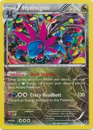 Hydreigon 74/119 (XY - Phantom Forces)  - Reverse Holofoil | Good Games Adelaide SA