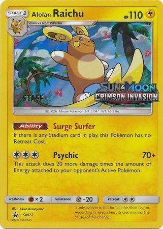 Alolan Raichu Prerelease Staff SM72 (SM Promos)  - Holofoil | Good Games Adelaide SA
