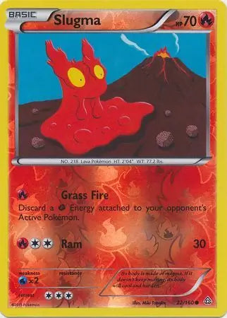 Slugma 22/160 (XY - Primal Clash)  - Reverse Holofoil | Good Games Adelaide SA