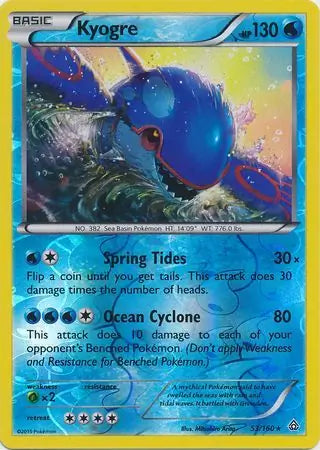 Kyogre 53/160 (XY - Primal Clash)  - Reverse Holofoil | Good Games Adelaide SA