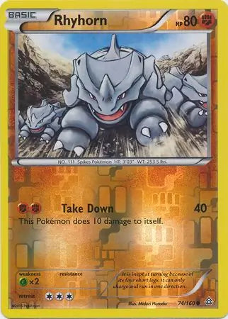 Rhyhorn 74/160 (XY - Primal Clash)  - Reverse Holofoil | Good Games Adelaide SA