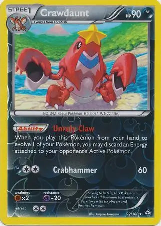 Crawdaunt 92/160 (XY - Primal Clash)  - Reverse Holofoil | Good Games Adelaide SA