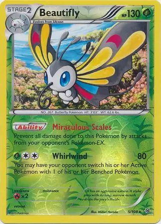 Beautifly 5/108 (XY - Roaring Skies)  - Reverse Holofoil | Good Games Adelaide SA