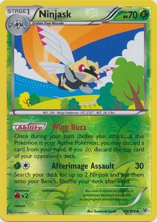 Ninjask 10/108 (XY - Roaring Skies)  - Reverse Holofoil | Good Games Adelaide SA