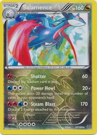 Salamence 57/108 (XY - Roaring Skies)  - Reverse Holofoil | Good Games Adelaide SA