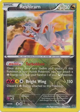 Reshiram 63/108 (XY - Roaring Skies)  - Reverse Holofoil | Good Games Adelaide SA