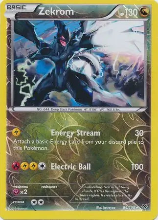 Zekrom 64/108 (XY - Roaring Skies)  - Reverse Holofoil | Good Games Adelaide SA