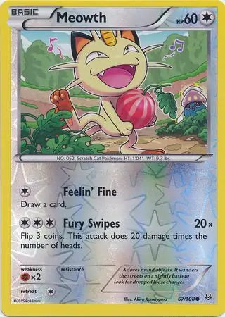 Meowth 67/108 (XY - Roaring Skies)  - Reverse Holofoil | Good Games Adelaide SA