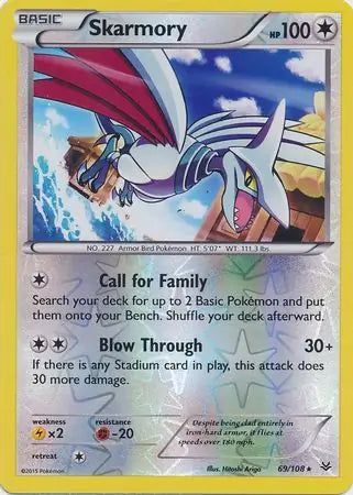 Skarmory 69/108 (XY - Roaring Skies)  - Reverse Holofoil | Good Games Adelaide SA