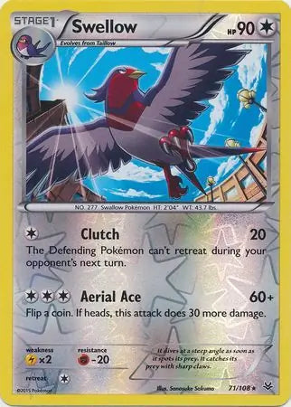 Swellow 71 71/108 (XY - Roaring Skies)  - Reverse Holofoil | Good Games Adelaide SA