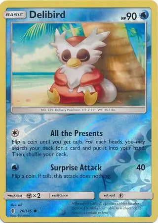Delibird 26/145 (SM - Guardians Rising)  - Reverse Holofoil | Good Games Adelaide SA