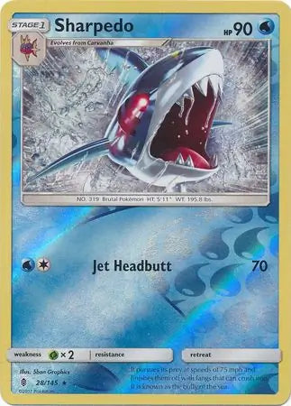 Sharpedo 28/145 (SM - Guardians Rising)  - Reverse Holofoil | Good Games Adelaide SA