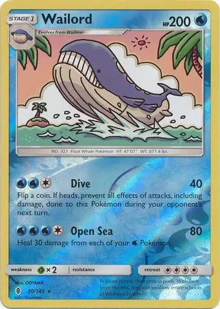 Wailord 30/145 (SM - Guardians Rising)  - Reverse Holofoil | Good Games Adelaide SA