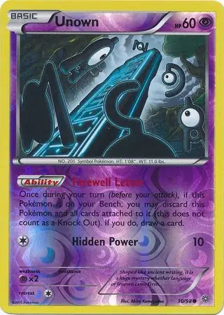 Unown 30/98 (XY - Ancient Origins)  - Reverse Holofoil | Good Games Adelaide SA