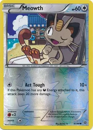 Meowth 61/98 (XY - Ancient Origins)  - Reverse Holofoil | Good Games Adelaide SA